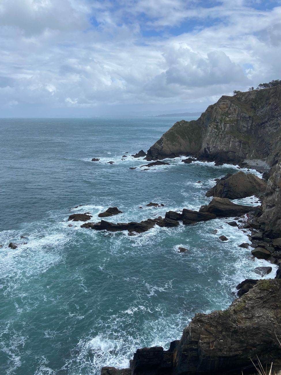 Wild rocky coast under moody clouds