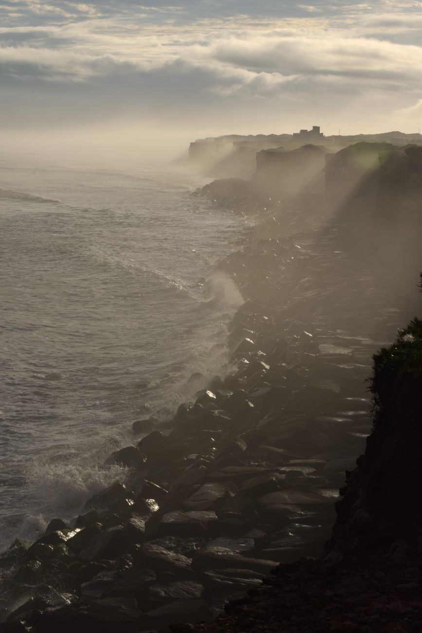 Quiet dramatic coastal landscape at dawn